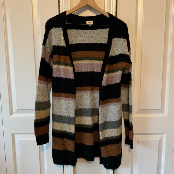 BKE Multi-Colored Striped Cardigan Women’s Size Small - Picture 1 of 9
